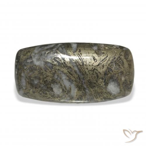 35.65ct Natürlicher Schwarz mit Bronze Feather Pyrite, Kissen, Lichtundurchlässig