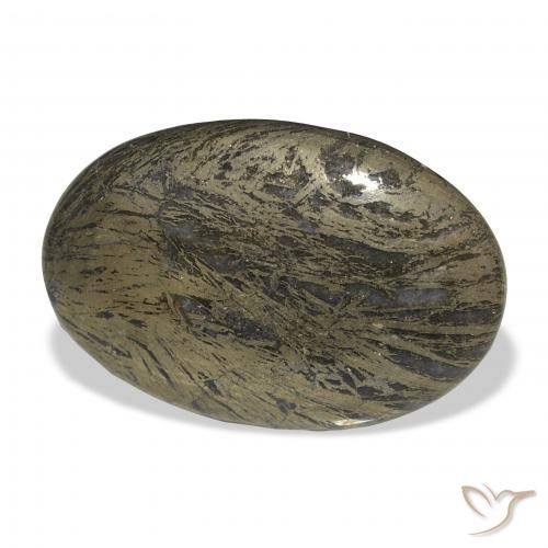 9,17 ctw natürlicher Schwarz mit Bronze Feather Pyrite, Oval, Lichtundurchlässig