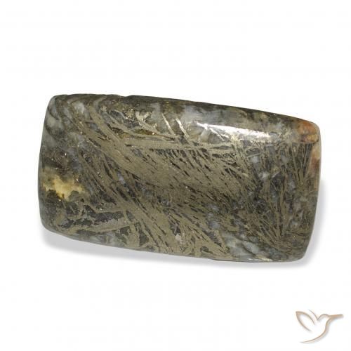 9,17 ctw natürlicher Schwarz mit Bronze Feather Pyrite, Kissen, Lichtundurchlässig