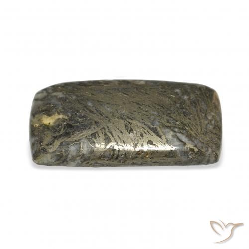 9,17 ctw natürlicher Schwarz mit Bronze Feather Pyrite, Kissen, Lichtundurchlässig