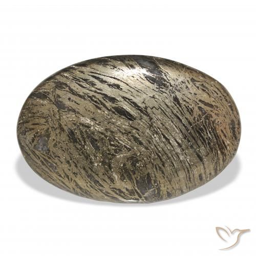 38.68ct Natürlicher Mehrfarbig Feather Pyrite, Oval, Lichtundurchlässig