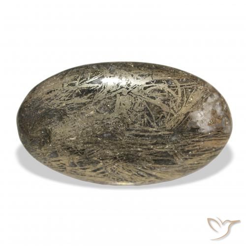 33.42ct Natürlicher Mehrfarbig Feather Pyrite, Oval, Lichtundurchlässig