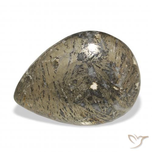 30.77ct Natürlicher Mehrfarbig Feather Pyrite, Birnenform, Lichtundurchlässig