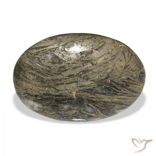 27.23ct Natürlicher Mehrfarbig Feather Pyrite, Oval, Lichtundurchlässig