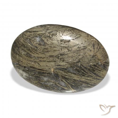 9,17 ctw natürlicher Mehrfarbig Feather Pyrite, Oval, Lichtundurchlässig
