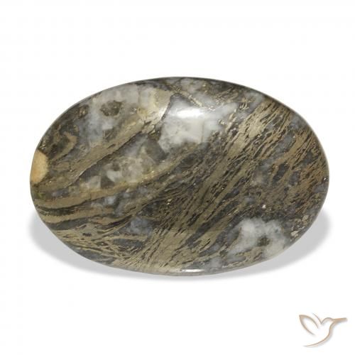 26.51ct Natürlicher Mehrfarbig Feather Pyrite, Oval, Lichtundurchlässig
