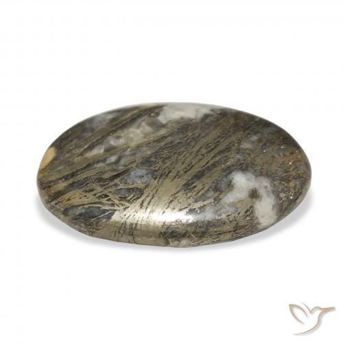 9,17 ctw natürlicher Mehrfarbig Feather Pyrite, Oval, Lichtundurchlässig