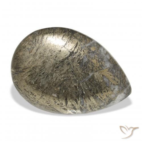 9,17 ctw natürlicher Mehrfarbig Feather Pyrite, Birnenform, Lichtundurchlässig