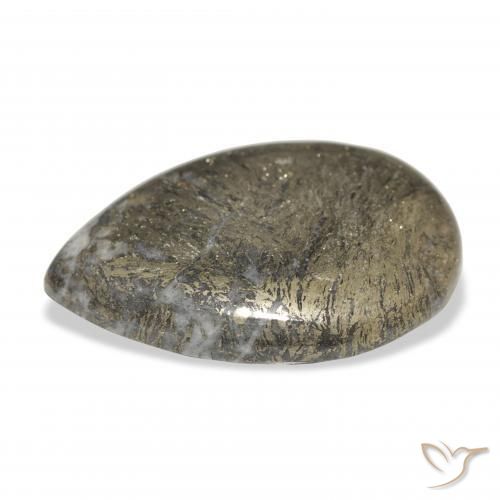 9,17 ctw natürlicher Mehrfarbig Feather Pyrite, Birnenform, Lichtundurchlässig
