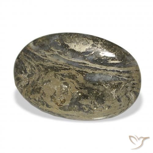 9,17 ctw natürlicher Mehrfarbig Feather Pyrite, Oval, Lichtundurchlässig