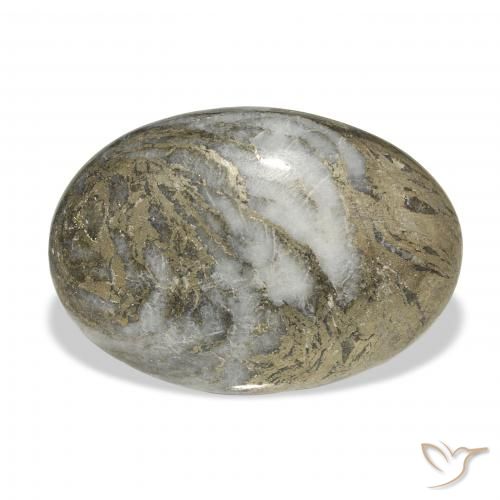 22.73ct Natürlicher Mehrfarbig Feather Pyrite, Oval, Lichtundurchlässig