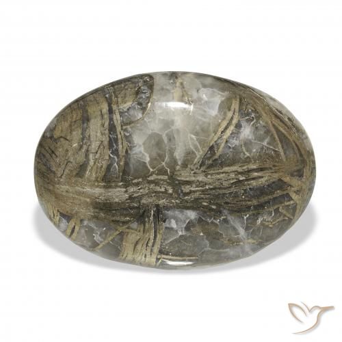 23.16ct Natürlicher Mehrfarbig Feather Pyrite, Oval, Lichtundurchlässig