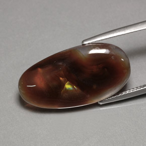 10,63 ctw natürlicher mehrfarbiger Feuerachat, Transparent, Transparent / Lichtdurchlässig