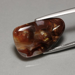 11,86 ctw natürlicher mehrfarbiger Feuerachat, Transparent, Transparent / Lichtdurchlässig