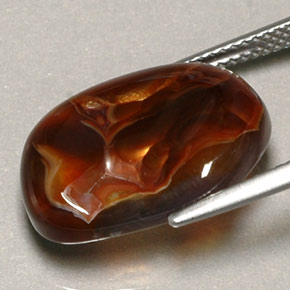 9,10 ctw natürlicher mehrfarbiger Feuerachat, Transparent, Transparent / Lichtdurchlässig