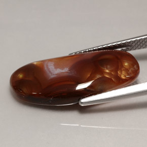 7,56 ctw natürlicher mehrfarbiger Feuerachat, Transparent, Transparent / Lichtdurchlässig