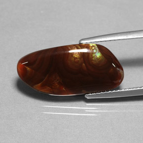 6,59 ctw natürlicher mehrfarbiger Feuerachat, Transparent, Transparent / Lichtdurchlässig