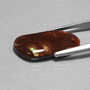 6,59 ctw natürlicher mehrfarbiger Feuerachat, Transparent, Transparent / Lichtdurchlässig