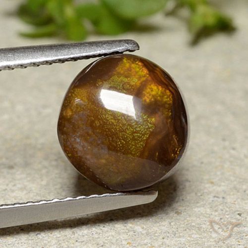 3.92ct Natürlicher Mehrfarbig Feuerachat, Runden, Lichtundurchlässig