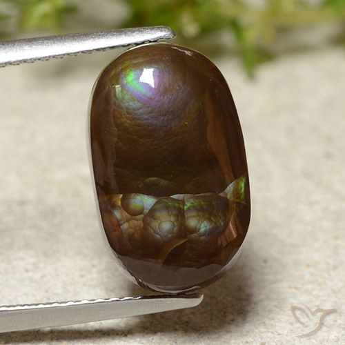 6.24ct Natürlicher Mehrfarbig Feuerachat, Oval, Lichtdurchlässig