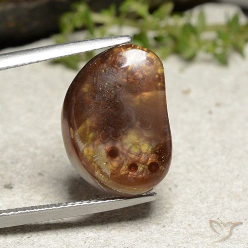 10.09ct Natürlicher Mehrfarbig Feuerachat, Fantasie, Lichtundurchlässig