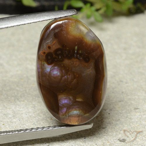 7.65ct Natürlicher Mehrfarbig Feuerachat, Oval, Lichtundurchlässig