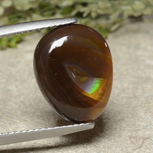 5.43ct Natürlicher Mehrfarbig Feuerachat, Birnenform, Lichtundurchlässig