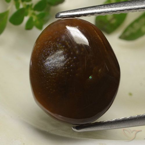 5.83ct Natürlicher Mehrfarbig Feuerachat, Oval, Lichtundurchlässig
