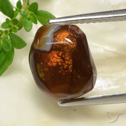 3.52ct Natürlicher Mehrfarbig Feuerachat, Fantasie, Lichtundurchlässig