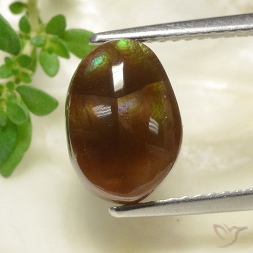 3.36ct Natürlicher Mehrfarbig Feuerachat, Oval, Lichtundurchlässig