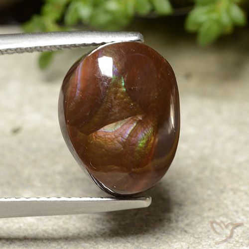 7.46ct Natürlicher Mehrfarbig Feuerachat, Oval, Lichtundurchlässig