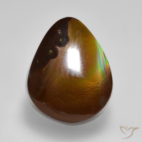 5.78ct Natürlicher Mehrfarbig Feuerachat, Birnenform, Lichtundurchlässig