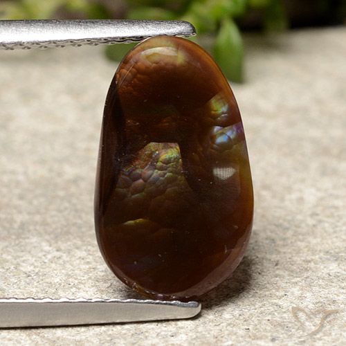 2.38ct Natürlicher Mehrfarbig Feuerachat, Oval, Lichtundurchlässig