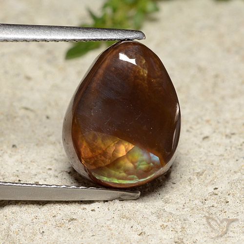 5.70ct Natürlicher Mehrfarbig Feuerachat, Birnenform, Lichtundurchlässig