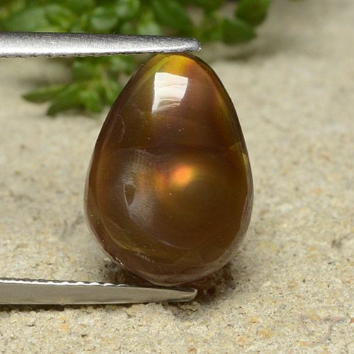 5.57ct Natürlicher Mehrfarbig Feuerachat, Birnenform, Lichtundurchlässig