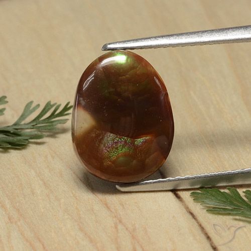 3.74ct Natürlicher Mehrfarbig Feuerachat, Oval, Lichtundurchlässig