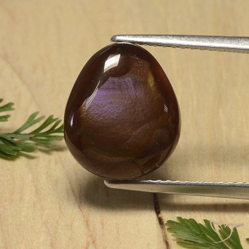 4.68ct Natürlicher Mehrfarbig Feuerachat, Birnenform, Lichtundurchlässig