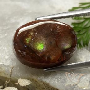 9,17 ctw natürlicher Mehrfarbig Feuerachat, Oval Schliff, Lichtundurchlässig