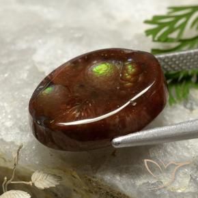 9,17 ctw natürlicher Mehrfarbig Feuerachat, Oval Schliff, Lichtundurchlässig