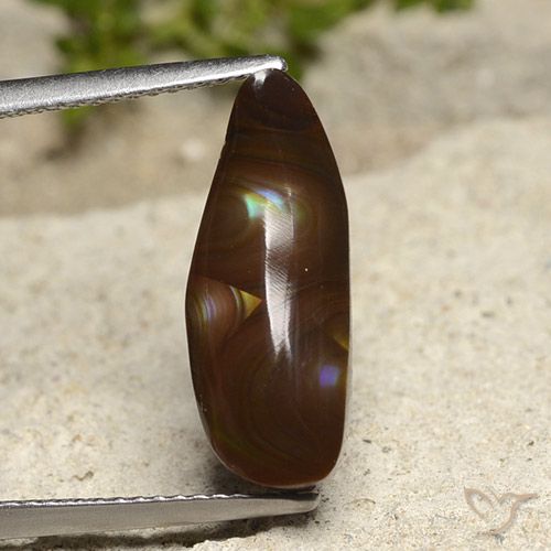 5.21ct Natürlicher Mehrfarbig Feuerachat, Fantasie, Lichtundurchlässig