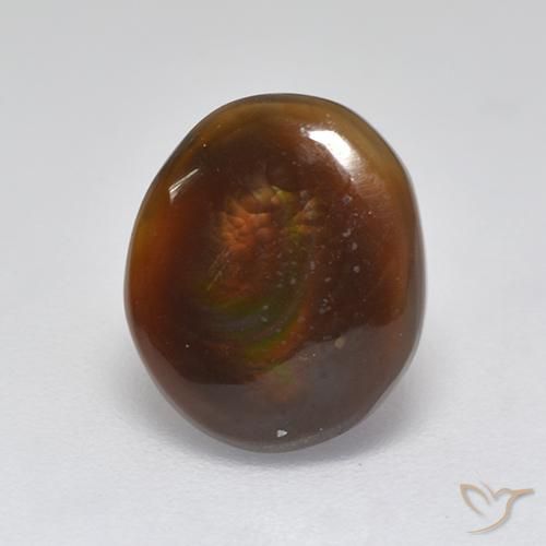 2.83ct Natürlicher Mehrfarbig Feuerachat, Oval, Lichtdurchlässig