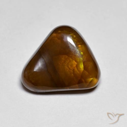 4.36ct Natürlicher Mehrfarbig Feuerachat, Trillion, Lichtundurchlässig