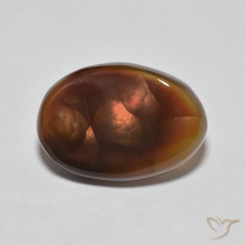 4.89ct Natürlicher Mehrfarbig Feuerachat, Oval, Lichtdurchlässig