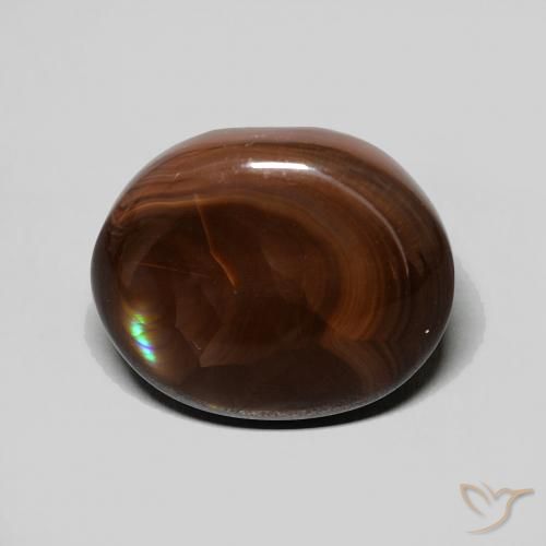 4.51ct Natürlicher Mehrfarbig Feuerachat, Oval, Lichtundurchlässig