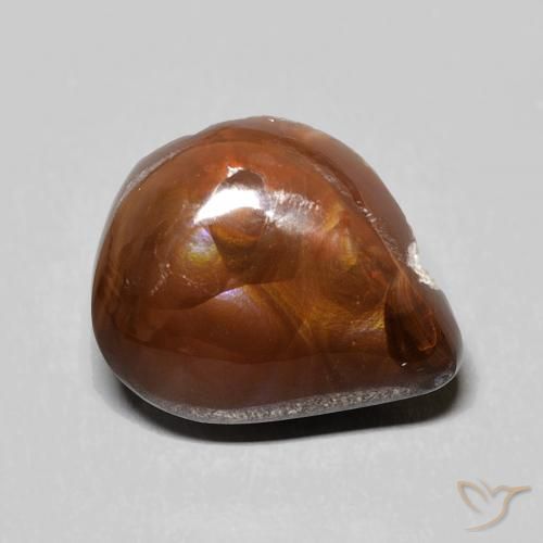 5.90ct Natürlicher Mehrfarbig Feuerachat, Birnenform, Lichtundurchlässig
