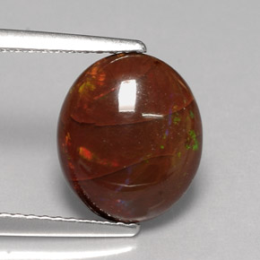 2,78 ctw natürlicher mehrfarbiger Feueropal, Oval Schliff, Lichtundurchlässig