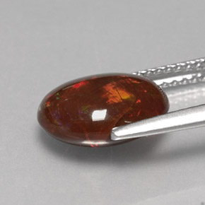 2,78 ctw natürlicher mehrfarbiger Feueropal, Oval Schliff, Lichtundurchlässig
