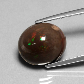 7,95 ctw natürlicher mehrfarbiger Feueropal, Oval Schliff, Lichtundurchlässig