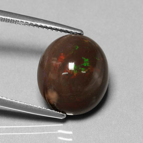 7,95 ctw natürlicher mehrfarbiger Feueropal, Oval Schliff, Lichtundurchlässig