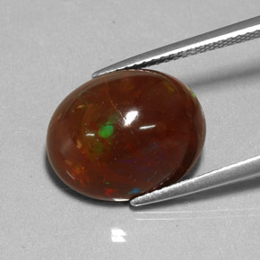 6,48 ctw natürlicher mehrfarbiger Feueropal, Oval Schliff, Lichtundurchlässig